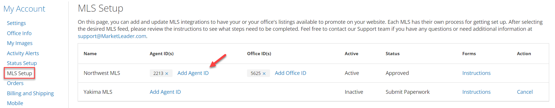 Help > Add Agent MLS ID > MLS Setup.png